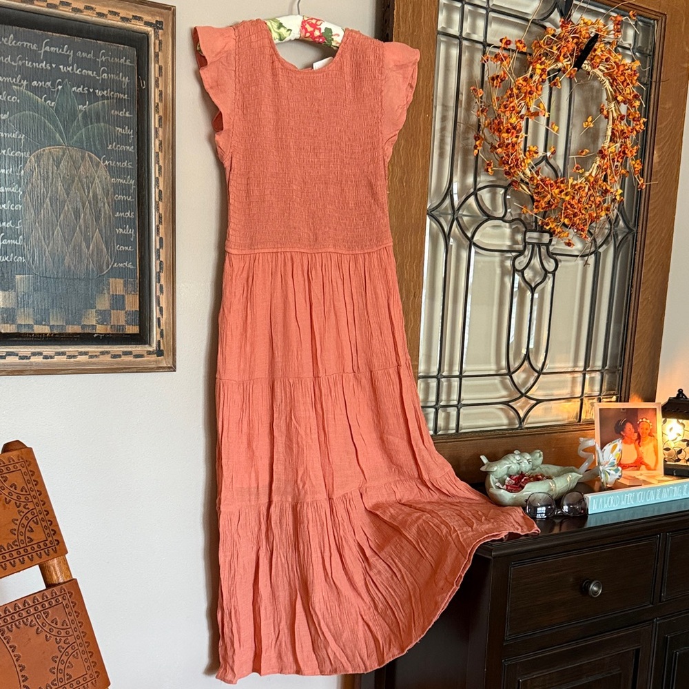 Chic Coral Maxi Dress